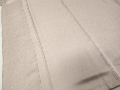 平和屋着物●上質な色無地　作家物　草花地紋　牡丹鼠色　正絹　逸品　DABI9591ud