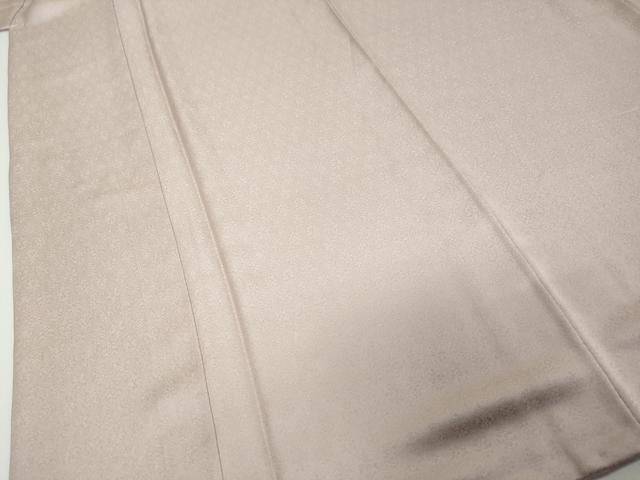 平和屋着物●上質な色無地　作家物　草花地紋　牡丹鼠色　正絹　逸品　DABI9591ud