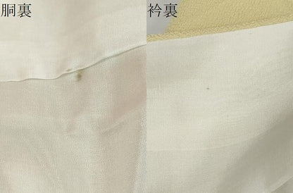 平和屋着物●上質な色無地　扇面草花地紋　蒸栗色　正絹　逸品　DABI9592ud