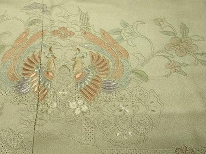 平和屋着物●中国三大刺繍　汕頭刺繍　スワトウ刺繍　総刺繍　訪問着　花鳥文　正絹　逸品　DABI9595ud