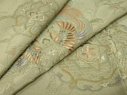 平和屋着物●中国三大刺繍　汕頭刺繍　スワトウ刺繍　総刺繍　訪問着　花鳥文　正絹　逸品　DABI9595ud