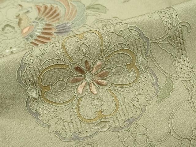 平和屋着物●中国三大刺繍　汕頭刺繍　スワトウ刺繍　総刺繍　訪問着　花鳥文　正絹　逸品　DABI9595ud