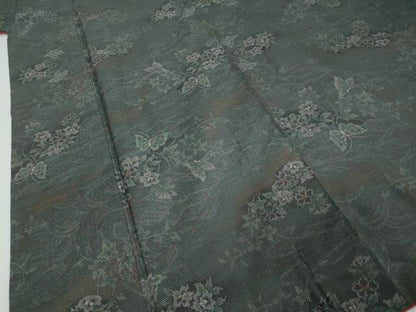 平和屋着物●本場大島紬　9マルキ　花蝶文　正絹　逸品　DABI9599ud