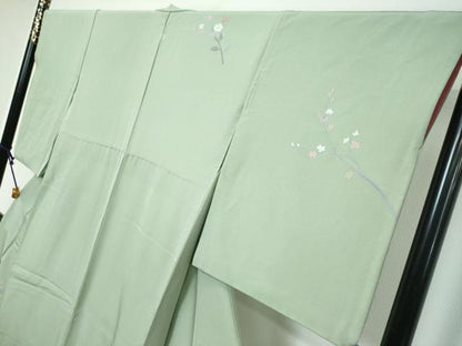 平和屋着物●訪問着　友禅　枝花文　暈し染め　正絹　逸品　DABI9608ud