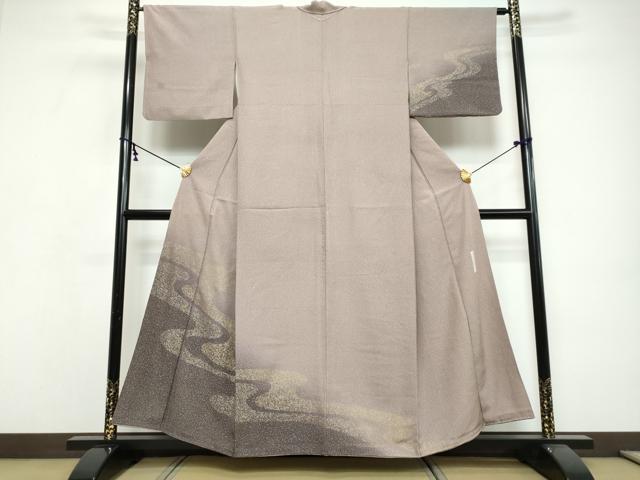 平和屋着物●二代目光擴　訪問着　流水文　暈し染め　金銀彩　正絹　逸品　DABI9609ud