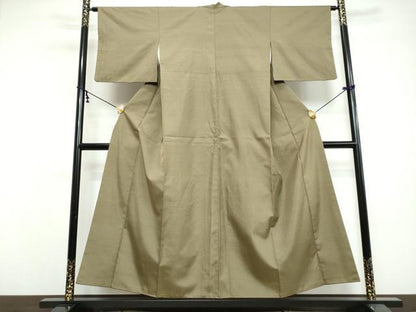 平和屋着物▼上質な紬　格子文　ますいわ屋扱い　正絹　逸品　DABI9614ud