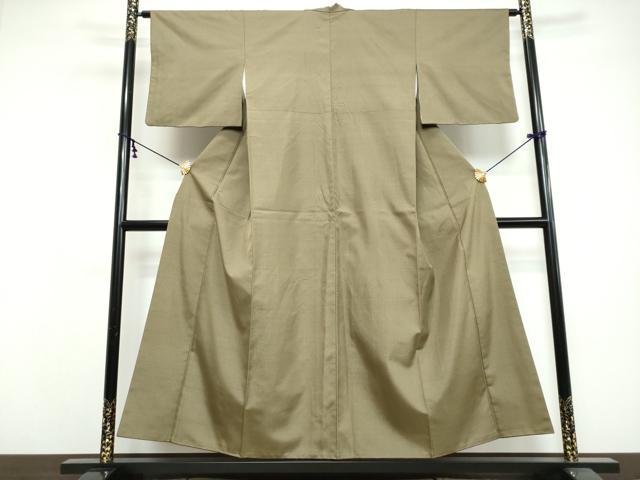 平和屋着物▼上質な紬　格子文　ますいわ屋扱い　正絹　逸品　DABI9614ud
