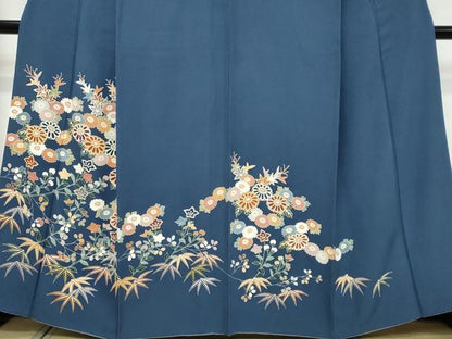 平和屋着物●訪問着　草花文　金彩　正絹　逸品　DABI9622ud