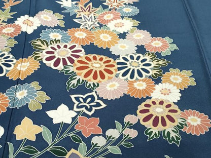 平和屋着物●訪問着　草花文　金彩　正絹　逸品　DABI9622ud
