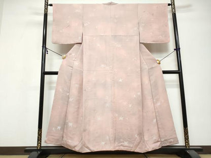 平和屋着物●上質な小紋　地紋起こし　舞葉文　正絹　逸品　DABI9635ud