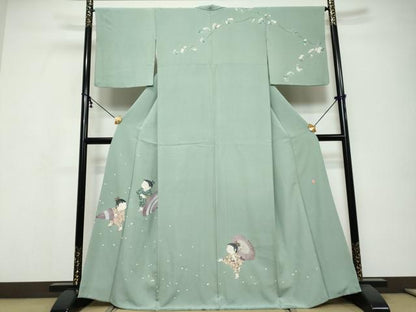平和屋着物●訪問着　友禅　作家物　童子遊び　正絹　逸品　DABI9637ud