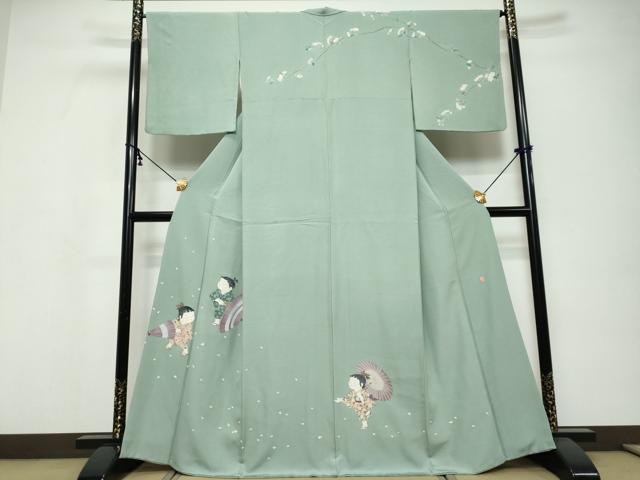 平和屋着物●訪問着　友禅　作家物　童子遊び　正絹　逸品　DABI9637ud