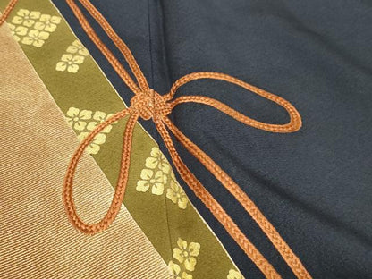 平和屋着物●色留訪問着　駒刺繍　結び紐文　金彩　ロング丈　正絹　逸品　DABI9638ud