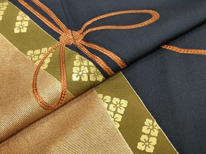 平和屋着物●色留訪問着　駒刺繍　結び紐文　金彩　ロング丈　正絹　逸品　DABI9638ud