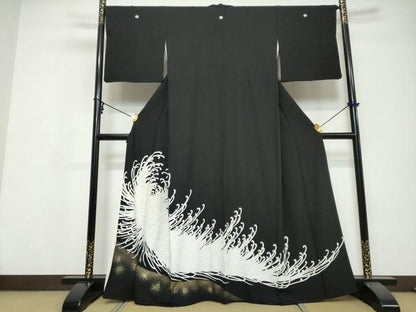 平和屋着物●豪華黒留袖　乱菊　金彩　正絹　逸品　DABI9639ud