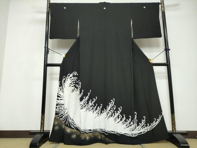平和屋着物●豪華黒留袖　乱菊　金彩　正絹　逸品　DABI9639ud