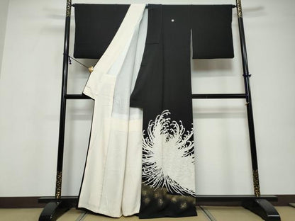 平和屋着物●豪華黒留袖　乱菊　金彩　正絹　逸品　DABI9639ud