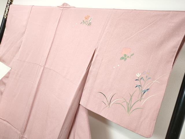 平和屋着物●訪問着　友禅　作家物　草花文　暈し染め　正絹　逸品　DABI9643ud
