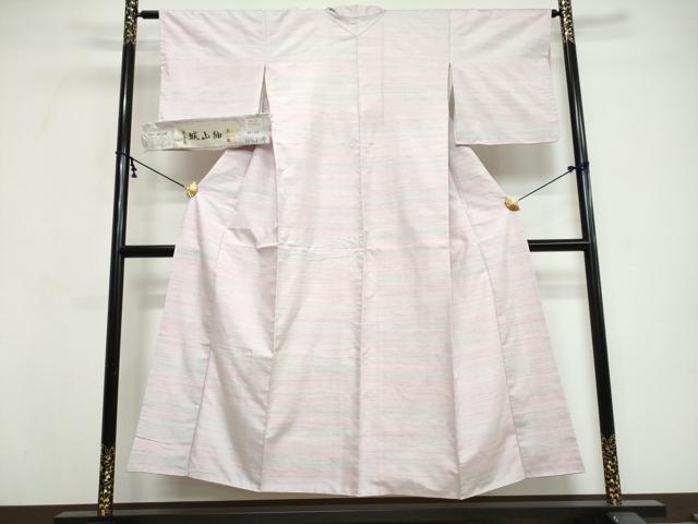 平和屋着物●城山紬　草木染　ログウッド染　霞文　証紙付き　正絹　逸品　未使用　DABI9646ud