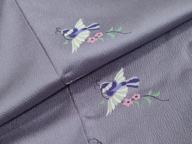 平和屋着物●上質な小紋　花鳥文　正絹　逸品　未使用　DABI9653ud