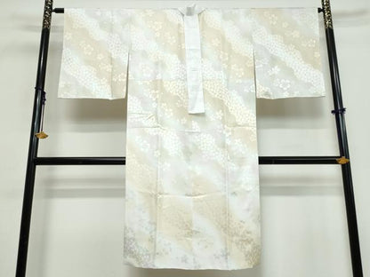 平和屋着物●長襦袢　袷　道長舞桜地紋　暈し染め　正絹　逸品　DABI9660ud