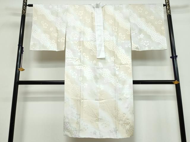 平和屋着物●長襦袢　袷　道長舞桜地紋　暈し染め　正絹　逸品　DABI9660ud