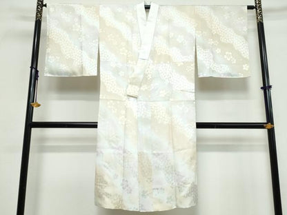 平和屋着物●長襦袢　袷　道長舞桜地紋　暈し染め　正絹　逸品　DABI9660ud