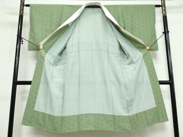 平和屋着物●長襦袢　無双仕立て　麻の葉文様　正絹　逸品　DABI9661ud