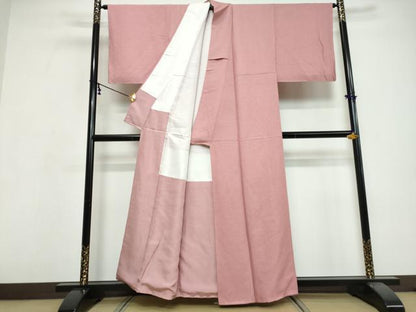 平和屋着物●上質な色無地　紋意匠　桃色　正絹　逸品　未使用　DABI9663ud