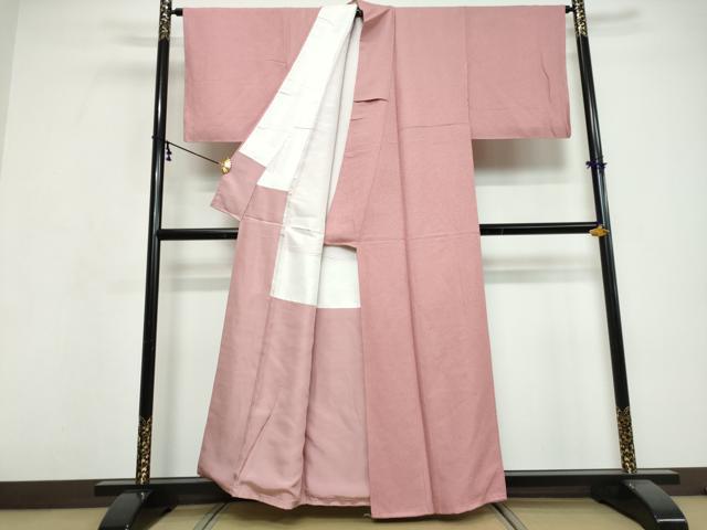 平和屋着物●上質な色無地　紋意匠　桃色　正絹　逸品　未使用　DABI9663ud