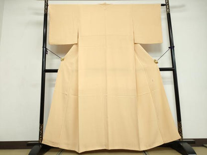 平和屋着物●上質な色無地　加賀染　丁字色　正絹　逸品　DABI9666ud