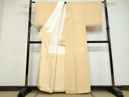 平和屋着物●上質な色無地　加賀染　丁字色　正絹　逸品　DABI9666ud