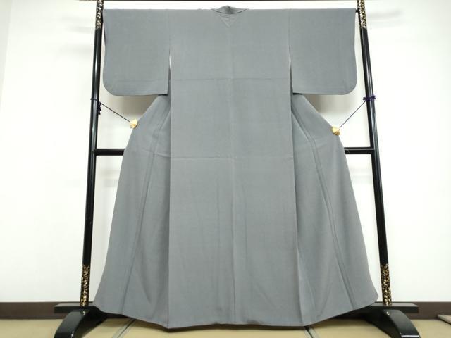 平和屋着物●江戸小紋　万筋　濃色×湊鼠色　正絹　逸品　DABI9669ud