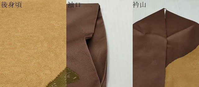 平和屋着物●訪問着　駒刺繍　草花文　金彩　正絹　逸品　DABI9670ud