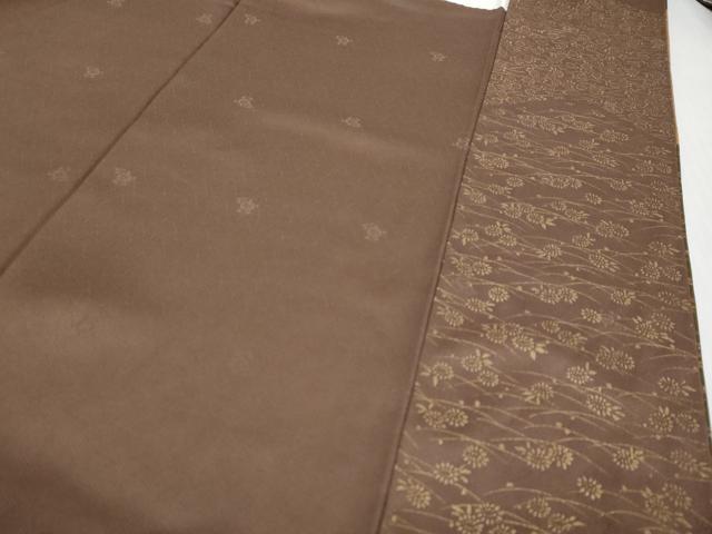 平和屋着物●訪問着　駒刺繍　草花文　金彩　正絹　逸品　DABI9670ud