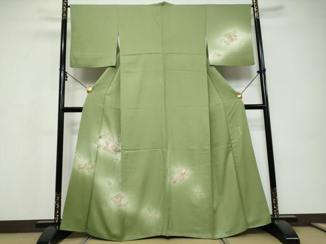 平和屋着物●中国三大刺繍　蘇州刺繍　総刺繍　訪問着　吉祥草花文　蛍暈し　金糸　そごう百貨店扱い　正絹　逸品　DABI9675ud