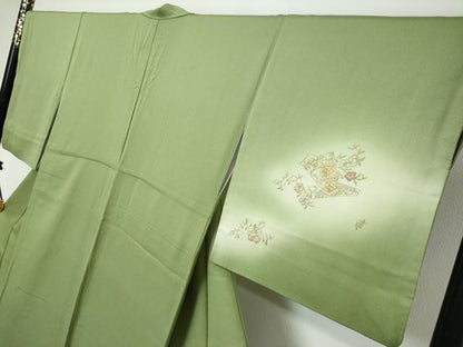 平和屋着物●中国三大刺繍　蘇州刺繍　総刺繍　訪問着　吉祥草花文　蛍暈し　金糸　そごう百貨店扱い　正絹　逸品　DABI9675ud