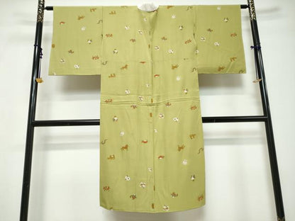 平和屋着物●長襦袢　無双仕立て　十二支　金彩　正絹　逸品　DABI9678ud