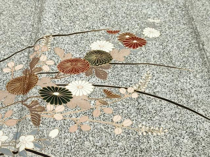 平和屋着物●訪問着　草花文　正絹　逸品　DABI9680ud