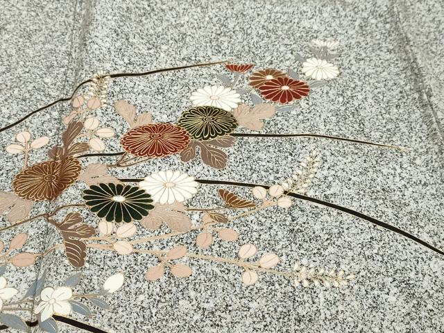 平和屋着物●訪問着　草花文　正絹　逸品　DABI9680ud