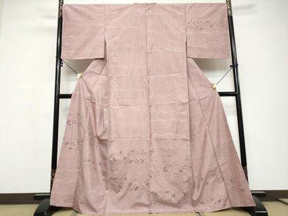 平和屋着物●本場大島紬　訪問着　横段花唐草文　正絹　逸品　未使用　DABI9687ud
