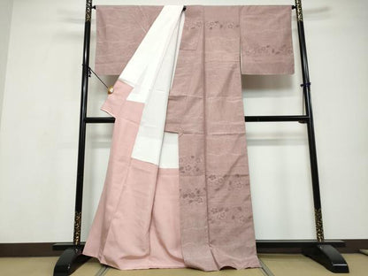 平和屋着物●本場大島紬　訪問着　横段花唐草文　正絹　逸品　未使用　DABI9687ud