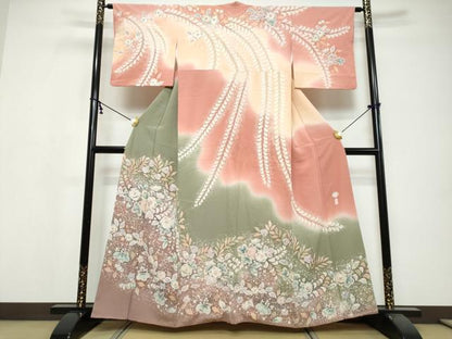 平和屋着物●越後十日町の一流染匠　桐屋・翠山工房　訪問着　辻が花　暈し染め　正絹　逸品　DABI9688ud