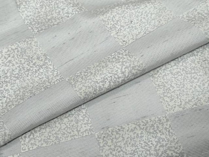 平和屋着物●上質な紬　市松文様　正絹　逸品　DABI9689ud