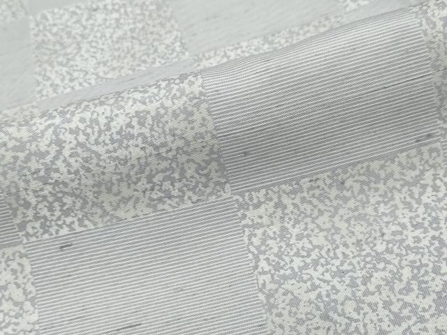 平和屋着物●上質な紬　市松文様　正絹　逸品　DABI9689ud