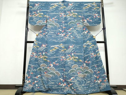 平和屋着物●訪問着　浜松枝梅文　正絹　逸品　DABI9691ud