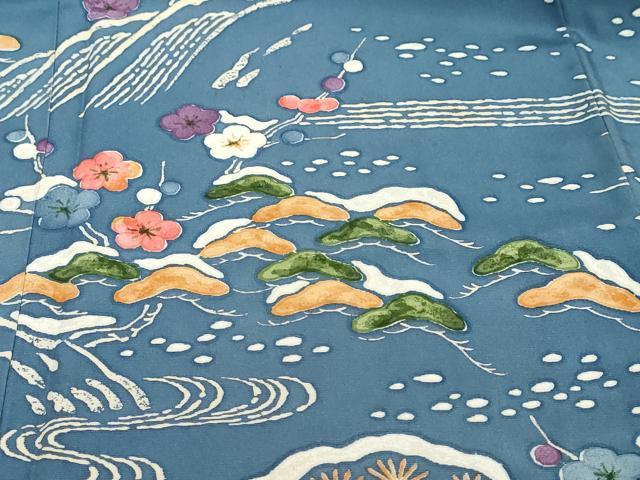 平和屋着物●訪問着　浜松枝梅文　正絹　逸品　DABI9691ud