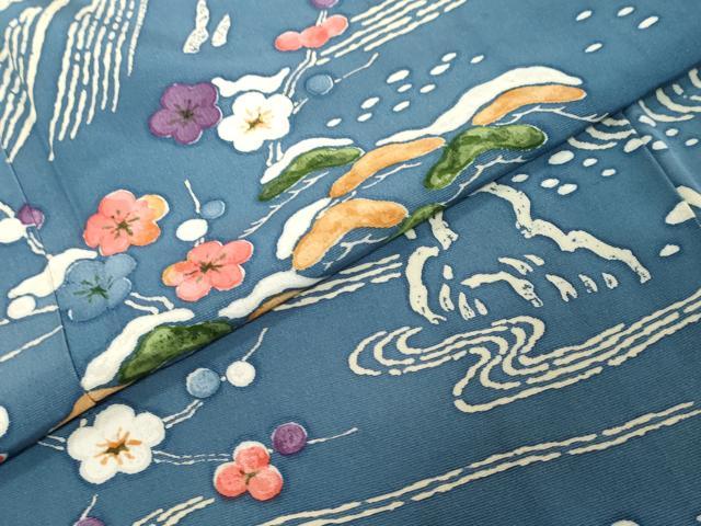 平和屋着物●訪問着　浜松枝梅文　正絹　逸品　DABI9691ud