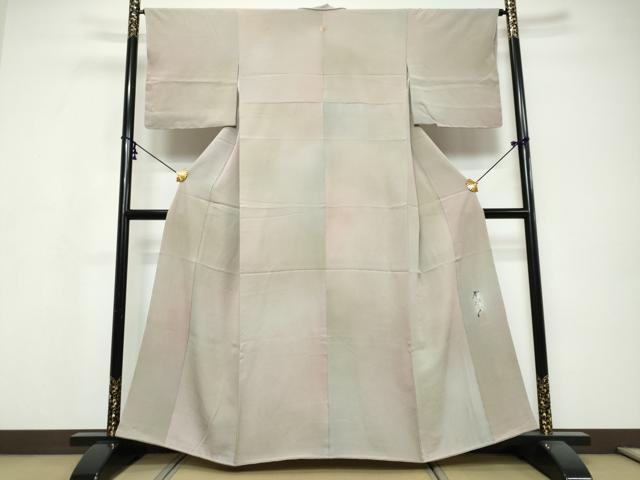 平和屋着物●染色作家　斉藤三才　小紋　霞文　正絹　逸品　未使用　DABI9692ud