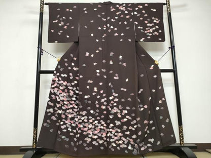 平和屋着物●訪問着　作家物　舞桜文　正絹　逸品　DABI9693ud